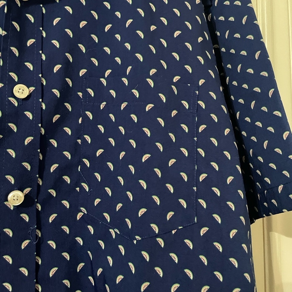 Izod Blue and Watermelon Slice Novelty Print Button Down Shirt Size 3XL - Picture 4 of 5